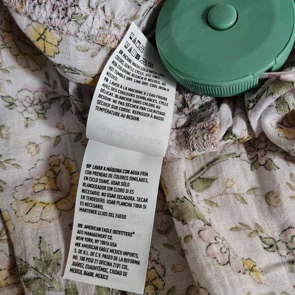 Womens Floral Prairie Peplum Tunic Top Size L Lavender Boho Cottagecore Blouse - Picture 9 of 12